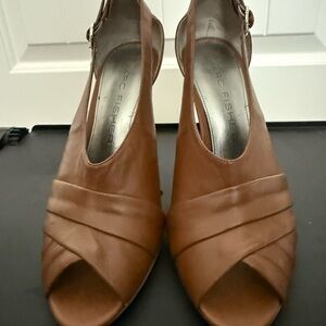 Marc Fisher Tan Peep Toe Heels